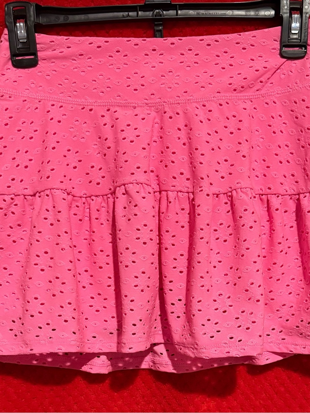 Lilly Pulitzer Luxletics Hot Pink Eyelet Tiered Skort
